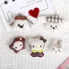 Nuevo accesorio decorativo de conejito de orejas largas, lindo, de dibujos animados tridimensionales, bordado, relleno de algodón, para accesorios de cabello, bolsos y ropa DIY
