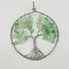 Grava natural 50MM colgante árbol de la vida grande collar árbol de la fortuna colorido en espiral accesorios de joyería DIY joyería colgante