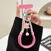 Cordón Trenzado Corto para Teléfono Funda Universal para Teléfono Nueva Diadema Colgante de Campana para Niña con Clip Correa de Muñeca Moderno