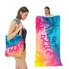 Toalha de Praia e Bolsa de Ombro 2 em 1 Personalizada, Bolsa de Ombro de Praia Multifuncional Dobrável com Toalha Estampada que Absorve Água