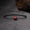 Cinnabar Cuentas de Buena Suerte Tobillera de Cuerda Roja Pulsera de Seguridad para Año de Nacimiento Femenina Pulsera Simple Diseño Nicho Pulsera para Estudiante