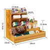 Caja de Almacenamiento con Portalápices de Madera, Gran Capacidad, Portalápices Nórdico Creativo y Elegante con Múltiples Compartimentos, Estante de Almacenamiento para Escritorio de Oficina
