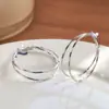Moda Clip para Oreja Grande de Doble Capa Sin Perforar para Mujer, Diseño Simple, Personalidad Exagerada Aro Liso Pendientes de Temperamento Versátiles