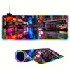 Popular Série Cyberpunk Gaming Mouse Luminoso e Teclado Pad RGB Desk Mat Fábrica Personalizada Atacado