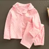 Pijama para Niños Otoño e Invierno Estilo Nuevo Pantalones de Manga Larga para Niños Ropa de Casa Ropa para Niños Cardigan de Terciopelo Alemán Ropa de Casa para Niñas Venta al por Mayor