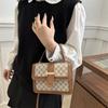 Moda Retro Simples Pequena Bolsa Quadrada 2025 Nova Primavera Personalizada Impressa Portátil Comutador Ombro Bolsa Crossbody