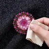 Broche de Flor de Cristal Rosa Amor para Mujer Diseño de Alta Gama Decoración de Solapa Fija para Ropa
