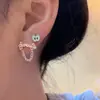 Lindo Juego de Aretes de Manzanita Nicho Dibujos Animados Dulce Femenino Corazón Versátil Diseño Geométrico Aretes para Estudiante y Viajero