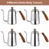 26 Anos Novo Modelo Cafeteira Manual Cross-Border de Aço Inoxidável com Alça para Uso Doméstico e Comercial, Cafeteira com Bico Longo e Filtro Atacado