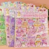 Pegatina de doble capa CC-E con dorado tridimensional, personaje de dibujos animados que cambia, pasta de burbujas, cóncavo-convexo hidráulico tridimensional, pegatina creativa de PVC