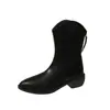 Botas Martin de Punta Fina para Mujer 2026 Otoño/Invierno Nuevas Casuales Estilo Vaquero Occidental Algodón Grueso Cálido Botas para Mujer