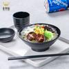 Louça de melamina tigela de macarrão de carne alta tigela de ramen japonês de pernas altas linha de plástico preto grande tigela de sopa de macarrão tigela especial para restaurante de macarrão