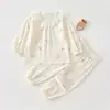 Conjunto de Dos Piezas para Bebé de Primavera y Otoño Clase A Algodón Puro Cómodo Delgado Manga Larga Pantalón Largo Conjunto