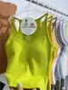Top Regata Decotado nas Costas com Alças Finas e Bojo, Camisola Pequena Color Block, Colete Versátil para Usar por Cima ou por Baixo para Mulheres, Top Emagrecedor