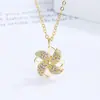 Collar de Molinillo Giratorio de Doble Capa para Cambiar la Fortuna para Mujer, Plata de Ley 925, Diseño de Nicho, Cadena para Clavícula Estilo Ins, Joyería de Tiktok