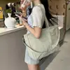 Bolsa de Lona Cruzada Femenina Versión Coreana Ins Versátil Gran Capacidad Estudiante Clase Ligera Simple Bolso de Un Compartimento Bolsa de Compras