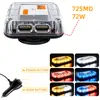Luz estroboscópica de techo para coche de 72 LED, mini barra corta de advertencia, luz de techo intermitente con ventosa magnética fuerte 12-24V