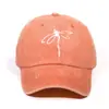 Gorra de Béisbol Lavada Estilo Nuevo con Estampado de Libélula Linda Visera Curva Gorra Versátil para Hombres y Mujeres Parejas Estudiantes