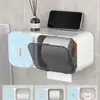 Caja para Pañuelos de Baño Impermeable Caja para Papel Higiénico Montada en la Pared sin Perforaciones Caja para Papel de Rollo Estante de Almacenamiento para Papel Higiénico