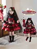 Vestido de Princesa Diablita de Halloween Disfraz Cosplay de Vampiro para Niñas Vestido Infantil Lolita con Tirantes para Todas las Estaciones