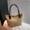 Bolso Tejido de Moda 2025 Primavera y Verano Nueva Moda Estilo Occidental Bolso de Hombro Bolso Bandolera Simple Bolso Cuadrado Pequeño Casual Simple