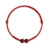 Pulseira de Corda Vermelho Cinábrio para Homens e Mulheres, Contas de Transferência de Areia Dourada Roxa, Boa Sorte no Ano de Nascimento, Pulseira Tecida à Mão, Segura e Lisa