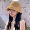 Estilo Coreano Primavera y Otoño Nuevo Estilo Sombrero de Punto para Mujer Todo Fósforo que Muestra la Cara Sombrero de Cuenca Pequeña Transpirable Protección Solar Sombrero de Sol Sombrero de Sol de Verano