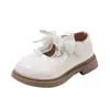 Zapatos Mary Jane de Encaje de Perlas Mariposa para Niñas, Modelo Princesa, Otoño 2025, Nuevos Zapatos Individuales Antideslizantes de Suela Suave para Niños