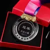 Medallas de Cristal para Campus, Medallas de Metal, Fabricante de Eventos Deportivos Escolares, Souvenirs de Viaje de Cristal Blanco