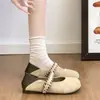 Zapatos Birkenstock de retazos de gamuza retro para mujer, nuevo modelo de otoño 2026, mocasines Mary Jane de una tira con suela blanda