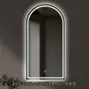 Espejo de baño redondo de alta venta al por mayor, montado en la pared, antivaho, espejo inteligente con pantalla táctil e iluminación LED, ideal para maquillaje