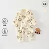 Roupas de Bebê Classe A Macacão 100% Algodão Todas as Estações Sem Costura Camada Base Primavera e Outono Romper Macacão Unissex para Recém-Nascido