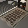 Alfombra de Piso Absorbente de Secado Rápido Tejida tipo Lino para Baño, Felpudo Antideslizante Sencillo para Entrada de Baño, Alfombra de Piso de Fácil Cuidado