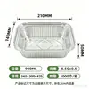 Caja de Papel de Aluminio, Caja Rectangular con Tapa, Caja Transparente Comercial para Barbacoa, Envase para Llevar (Tazón y Plato), Caja Desechable de Papel de Aluminio