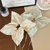 Elegante y Sofisticado Pañuelo Cuadrado con Fresco Diseño Floral, Goma para Recoger el Cabello Cola de Caballo, Cuerda para el Cabello de Alta Gama Estilo Coreano con Lazo