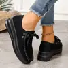 Sapatos femininos plus size estilo europeu e americano, tênis plataforma com cadarços, sapatos casuais de exportação novos para primavera/verão 2026, sapatos únicos para mulheres