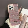Capa de Celular de Luxo Europeia e Americana de Alta Qualidade com Brilhos de Diamante Strass Ondulada para Água Adequada para iphone16promax Capa Protetora
