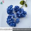 26 Anos de Materiais Florais Azul Escuro de Alta Qualidade, Materiais de Flores de Seda para Vitrines, Paisagismo, Adereços para Estúdio de Fotografia, Flores Artificiais
