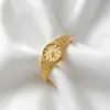 Anillo de Reloj de Oro Nuevo Estilo Transfronterizo, Estilo Europeo y Americano, Anillo Personalizado de Lujo Ligero para Dedo Índice de Pareja, Tendencia de Regalo para el Día de San Valentín Qixi