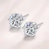 Novos Brincos Runxin Estilo Coreano Simples Moda Cravejado Brilhante Diamante Único Elegante Personalizado Seis Garras Feminino Zircônia