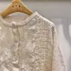 Novedades Primavera 2026 Tops para Mujer Estilo Mori Camisa Fresca Bordada Algodón Lino de un Solo Botón Japonés Manga Larga Estilo Universitario