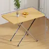 Mesa Plegable Rectangular Mesa Pequeña Mesa de Comedor para Dormitorio Mesa Cuadrada de Almacenamiento Portátil para Puesto Mesa de Comedor para Casa de Alquiler Simple