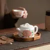 Porcelana de Jade Gordura de Ovelha Peônia Azulejo Han Conjunto de Chaleira e Xícara Porcelana Branca Dehua Especial para Senhoras Infusor de Chá Ferramenta para Preparo de Chá Chaleira Xishi