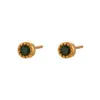 Pendientes de Moda Ins Europeos y Americanos Simples Versátiles Joyería Acero Inoxidable Perla Circonita Pendientes Redondos Mini Retro para Mujer