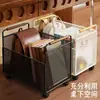 Suporte de armazenamento de mochila sob a mesa caixa de livros móvel cesta de armazenamento de livros para sala de aula de estudante sob a mesa com rodas pequeno carrinho