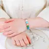 Pulsera de Abalorios de Piedra Ojo de Gato Colorida para Mujer, Abalorios de Vidrio Transparente Hielo, Venta al por Mayor de Abalorios de Piedra Ojo de Gato Colorida