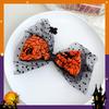 Diadema de Cabeza de Calabaza de Halloween Diadema con Bola Luminosa Varita Mágica Accesorios Estilo Chica Popular Diadema de Rejilla con Lazo Accesorios para el Cabello