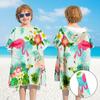 Bata de baño de secado rápido con cremallera para niños, niñas, estudiantes, toalla absorbente para nadar, capa, playa, orilla del mar, bata de baño con capucha