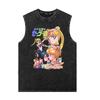 Verano Nuevo Sailor Moon Cuello Redondo Verano Suelto Dibujos Animados Chaleco sin Mangas para Hombre y Mujer oversizeT