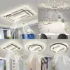 Lámpara de ventilador sin aspas personalizada al por mayor, araña inteligente silenciosa de espectro completo, paquete para toda la casa, luz de techo inteligente controlada por voz